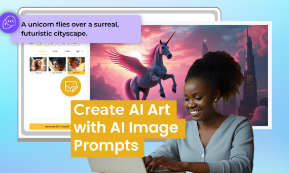 AI-generated futuristic cityscape with nature and technology blending, created using Image Maker.