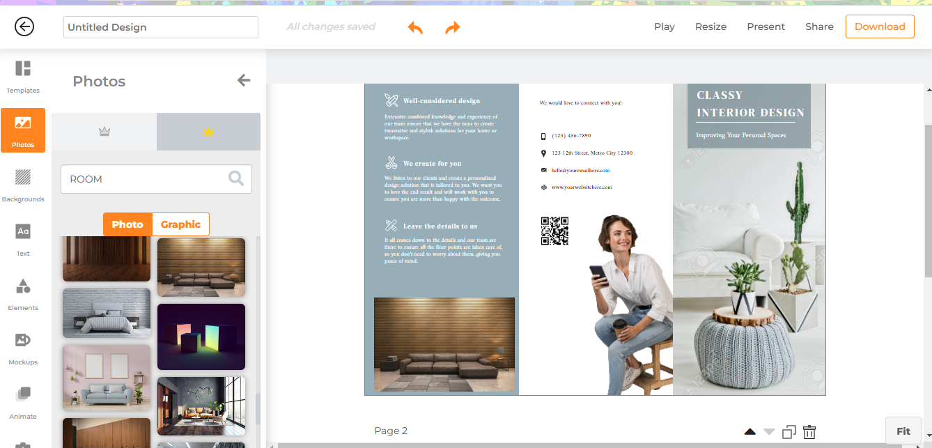 Customizing Brochure using Designs AI